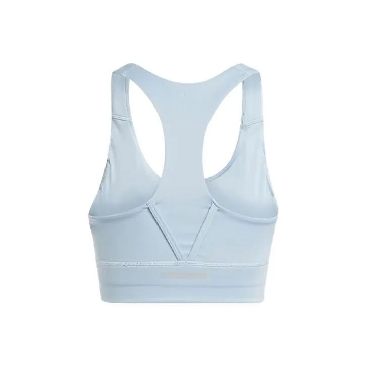 Adidas Solid Color Logo Medium Support Sports Bra Women's Light Blue-1