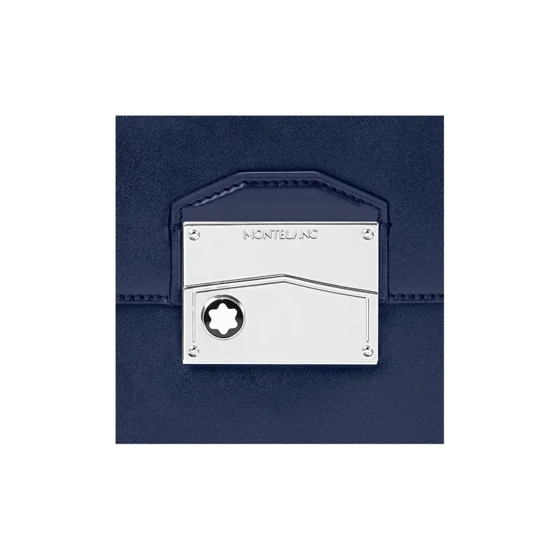 MONTBLANC Meisterstuck Cow Leather Portable Briefcase Men's Ink Blue-5