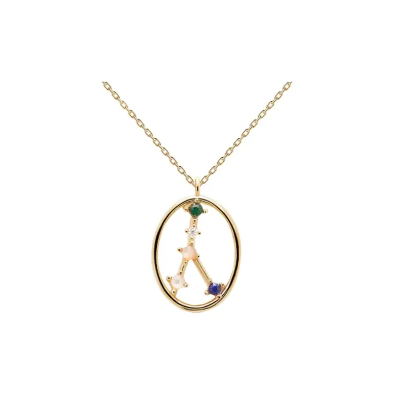 PDPAOLA Rose Quartz Labradorite Necklaces Women's Gold-4