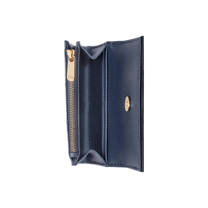 DIOR Sheepskin Wallet Extra Small Women's Deep Sea Blue-3
