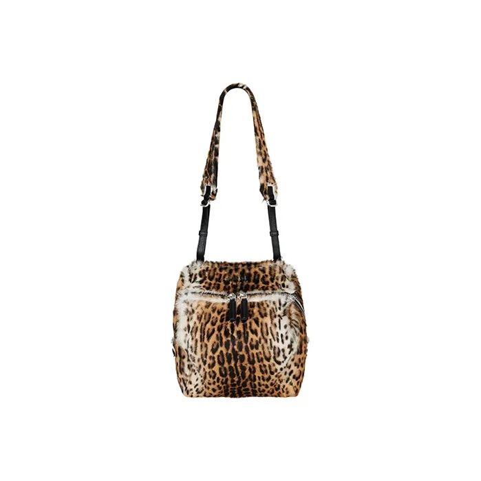 GIVENCHY Pandora Goatskin Combined With Calfskin Shoulder Bag Crossbody Bag Small Size Men's Black/Natural-0