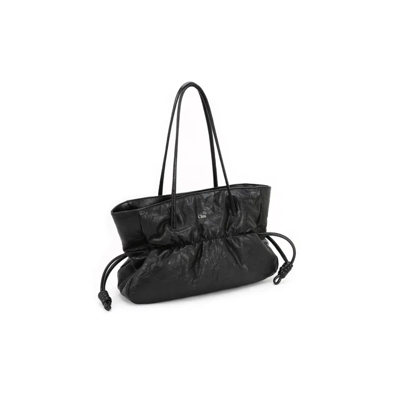 Clos Cow Leather Tote Bag Shoulder Bag Large Size Women's Black/Brown/Coffee-2
