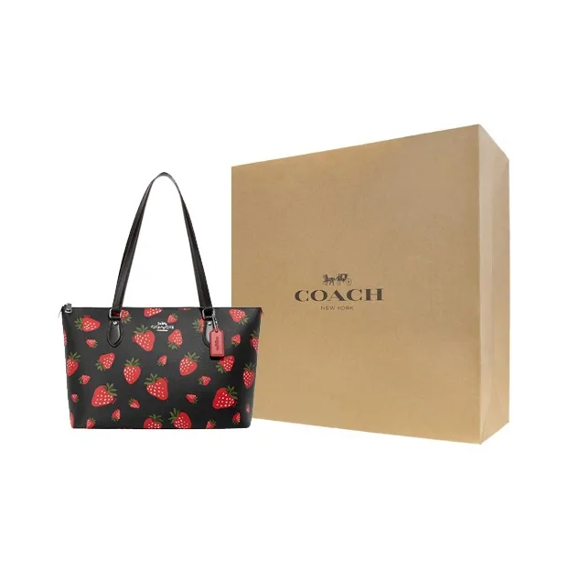 COACH Gallery PVC Tote Bag, Shopping Bag, Shoulder Bag, Handbag Tubas Women's Black-6