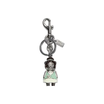 COACH Disney Collaboration Bag Charm Metal Enamel Keychain Bag Accessory Women's Silver