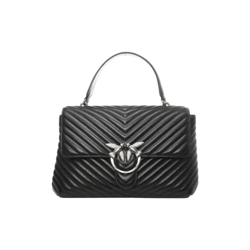 PINKO Sheepskin With Cowhide Accents One Shoulder Handbags Regular Women's Black