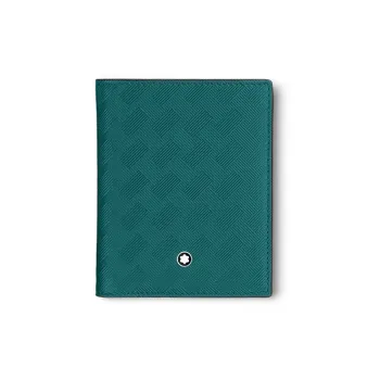 MONTBLANC Cow Leather Wallet Regular Men's Turquoise Blue
