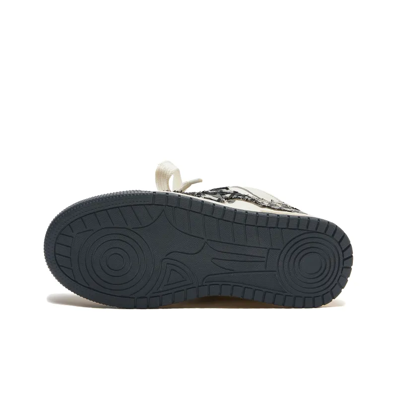 MQMS Wrecking Aesthetics Collection Anti Slip Wear Resistant Low Top Skateboard Shoes Unisex Black-5