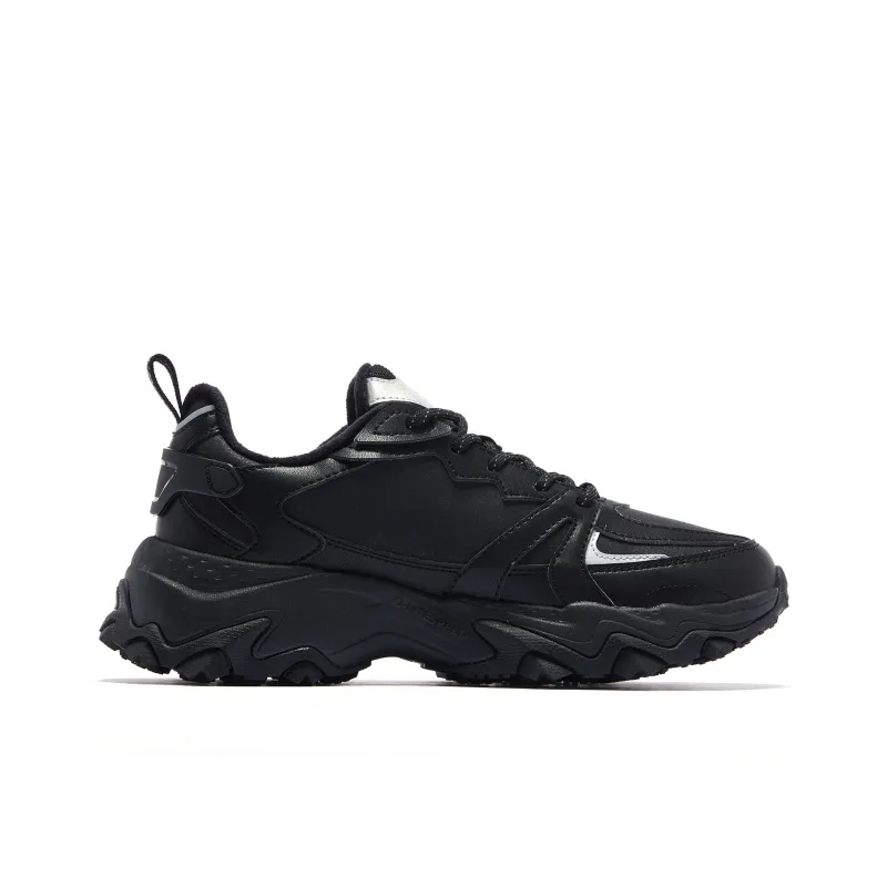 QIAODAN Cushioning Lightweight Thermal Low Top Running Shoes Women's Black Silver-1