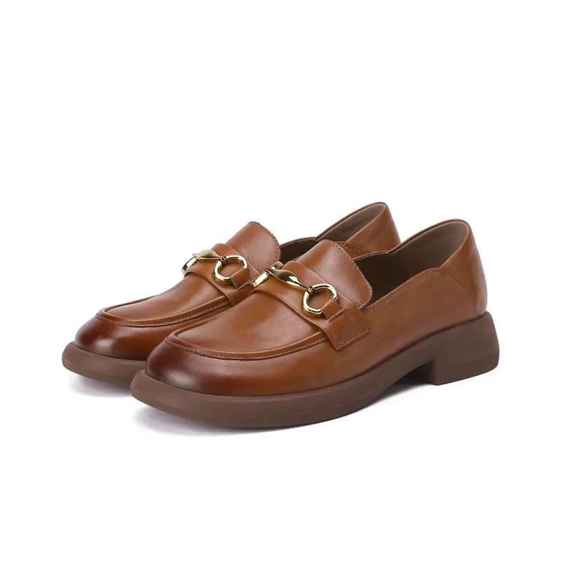 VEDULLAR Loafers Women's Low Top Brown/Beige/Black-1