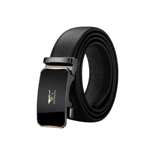 SEPTWOLVES Minimalist Style Fashion Casual Automatic Buckle Top Grain Cow Leather Leather Belts Men's Width 3.5CM