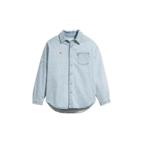 Levis X ERL Co-branded Series Shirts Unisex Blue