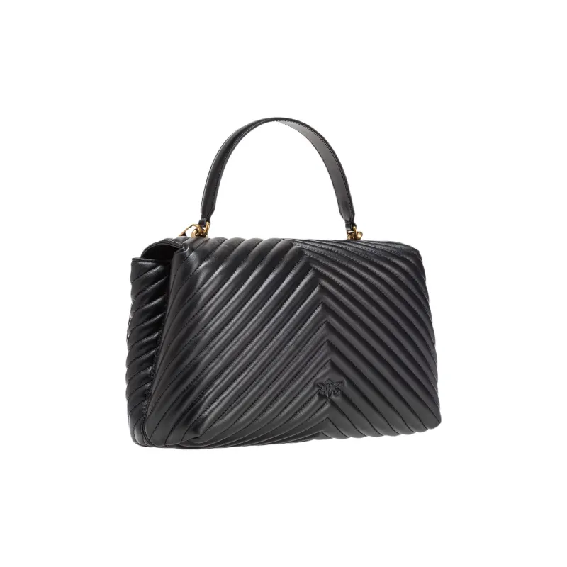 PINKO Leather One Shoulder Handbag Women's Black-2