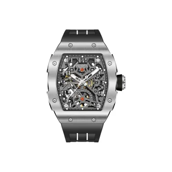 HaofaTourbillon Automatic Mechanical Movement Rubber Strap Watch Men's Watches Cut Out Dial 1923A A