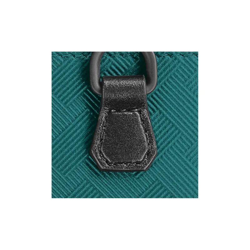 MONTBLANC Cow Leather Wallet Regular Men's Turquoise Blue-3