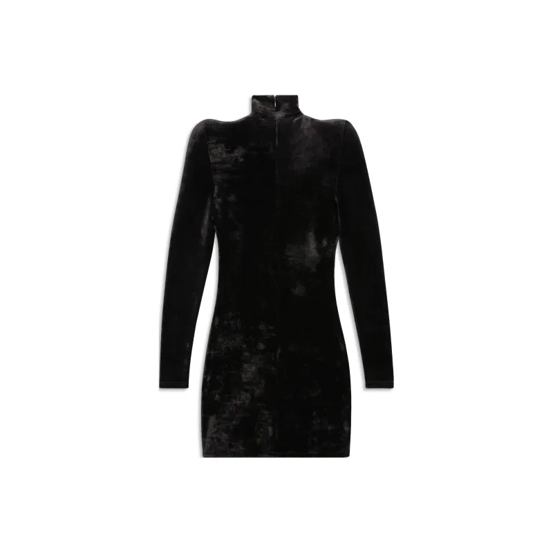 Balenciaga Velvet Turtleneck Dress-1