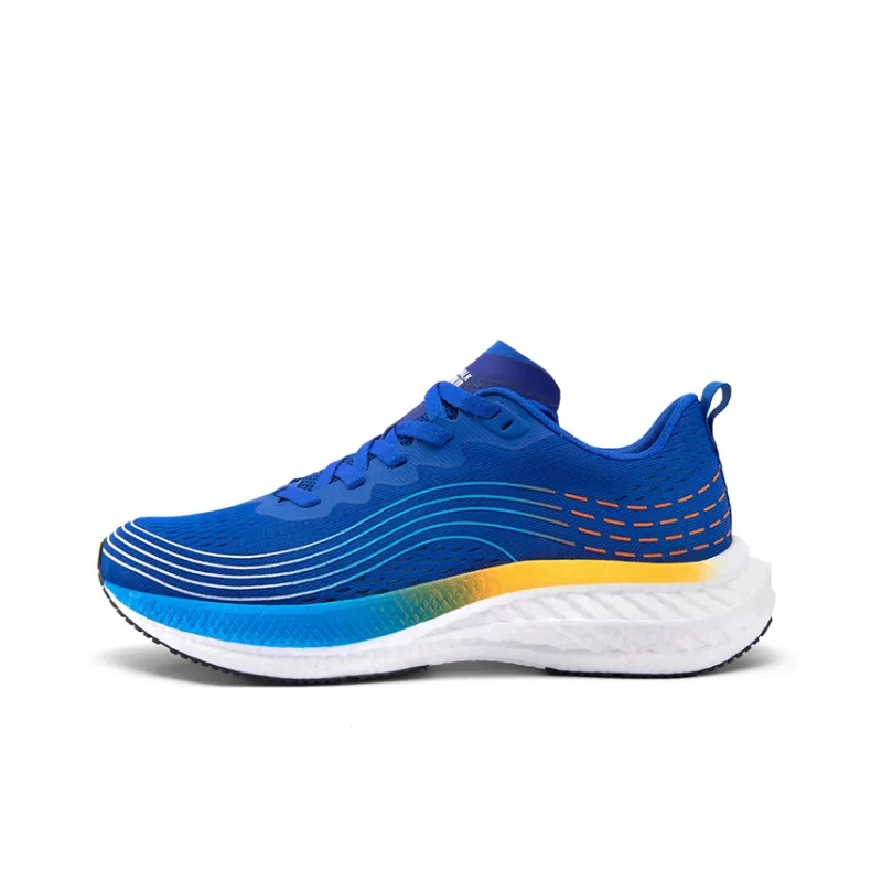 WALKSOUL Running Shoes Men Low Top White/Gray/Black/Royal Blue-6