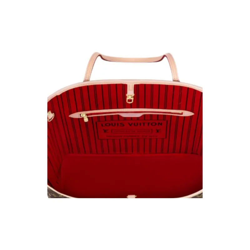 LOUIS VUITTON Neverfull MM Monogram Handbag Tote Women's Brown/Cherry-7