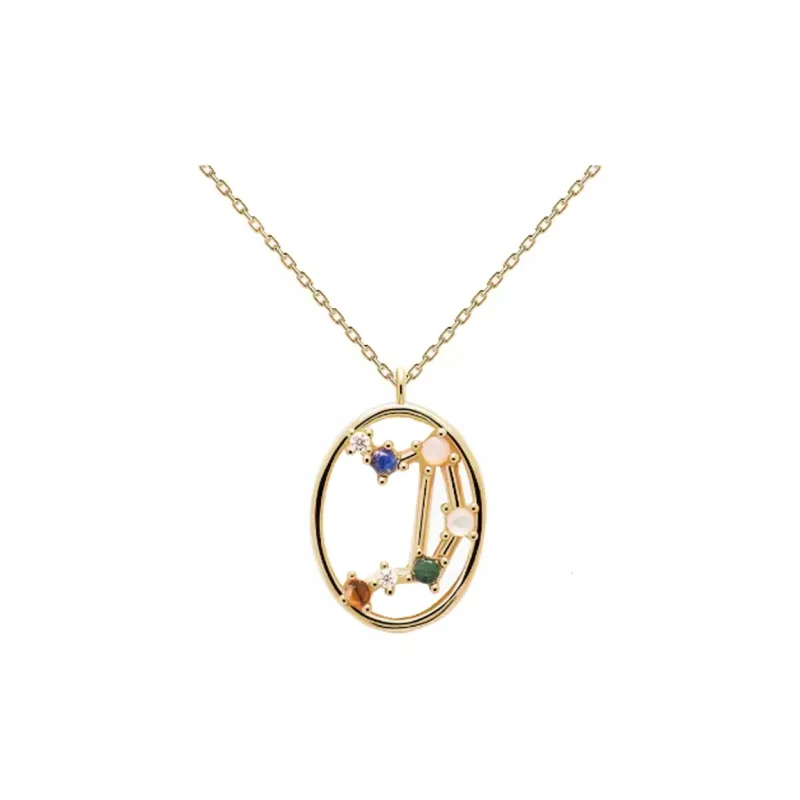 PDPAOLA Rose Quartz Labradorite Necklaces Women's Gold-6