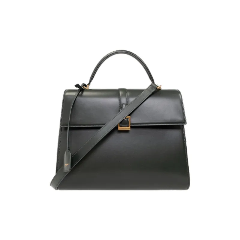 SAINT LAURENT Calfskin Shoulder Bag, Crossbody Bag, Handbag Regular Women's Green-0