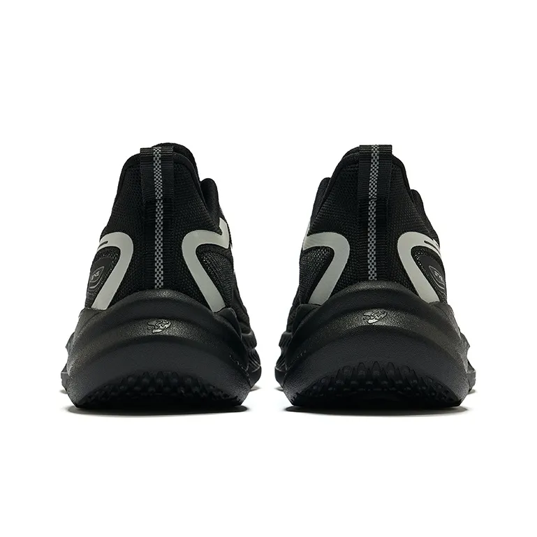 Erke Cushioned Wear Resistant Breathable Low Top Running Shoes Men's Jet Black/Recycling Gray-3