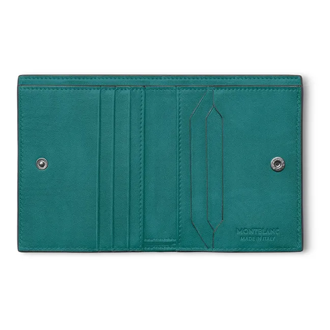 MONTBLANC Cow Leather Wallet Regular Men's Turquoise Blue-2