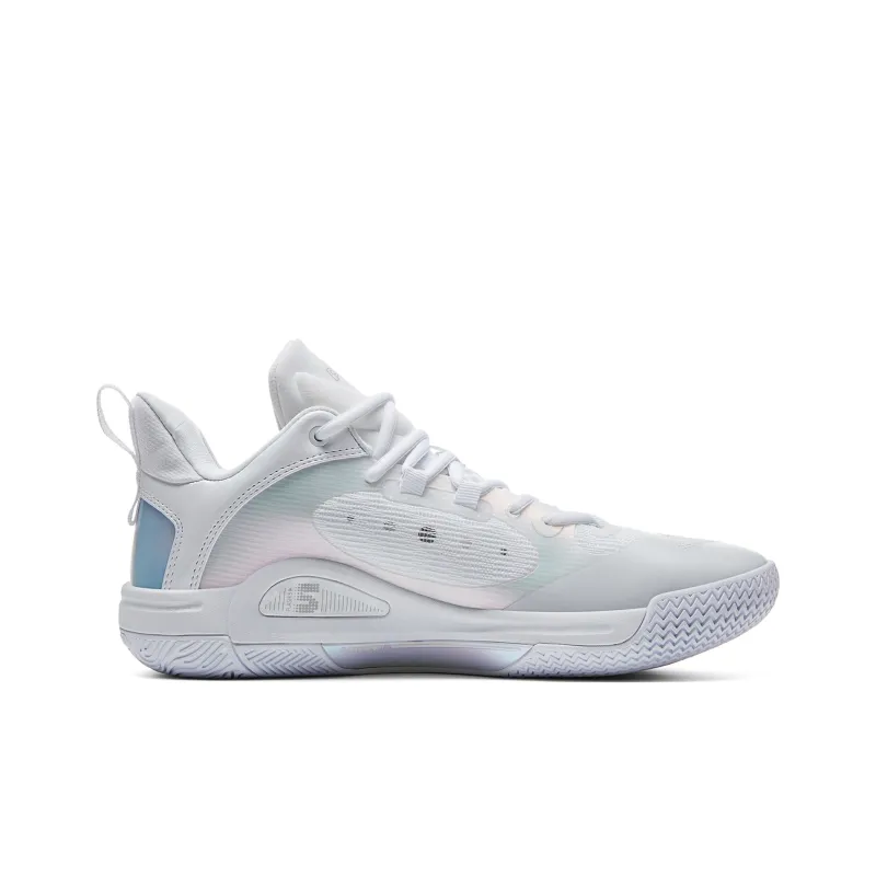 PEAK Flash 5 Generations Taichi Slip Resistant Low Top Basketball Shoes Men's Flashing Color Scheme All White-1