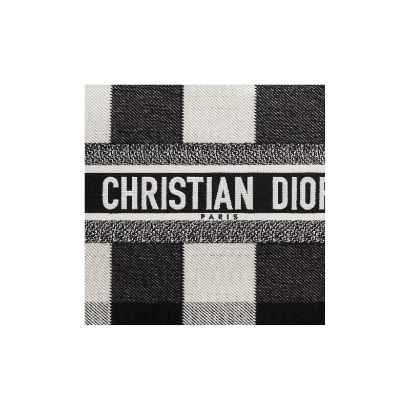 DIOR BookTote Embroidery Canvas Canvas Bag Tote Bag Shopping Bag Handbag Women's Gray White/Black-2