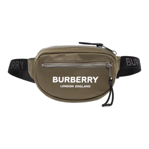 Burberry Cannon Bum Bag Logo Print Small Canvas Green