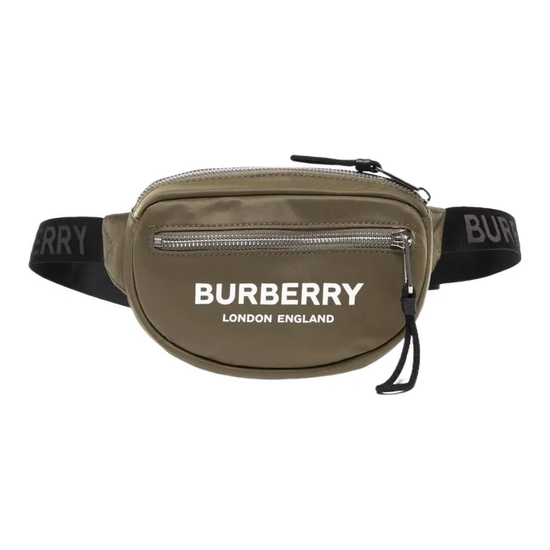 Burberry Cannon Bum Bag Logo Print Small Canvas Green-0