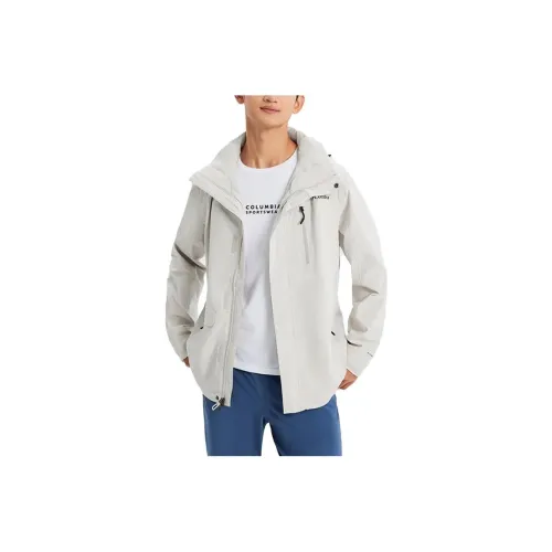 Columbia Leisure Collection Windbreaker Jackets Men Off White