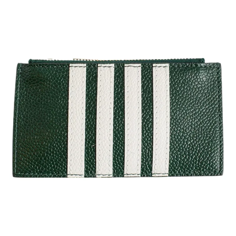 THOM BROWNE Logo Printed Zipped Card Holder-2