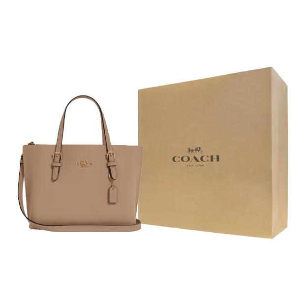 COACH Mollie Grain Leather Handbag, Shoulder Bag, Crossbody Bag Medium Size Women's Taupe-4