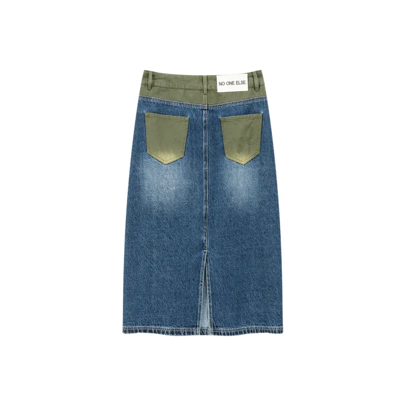 NO ONE ELSE Denim Long Skirts Women's Denim Blue-1