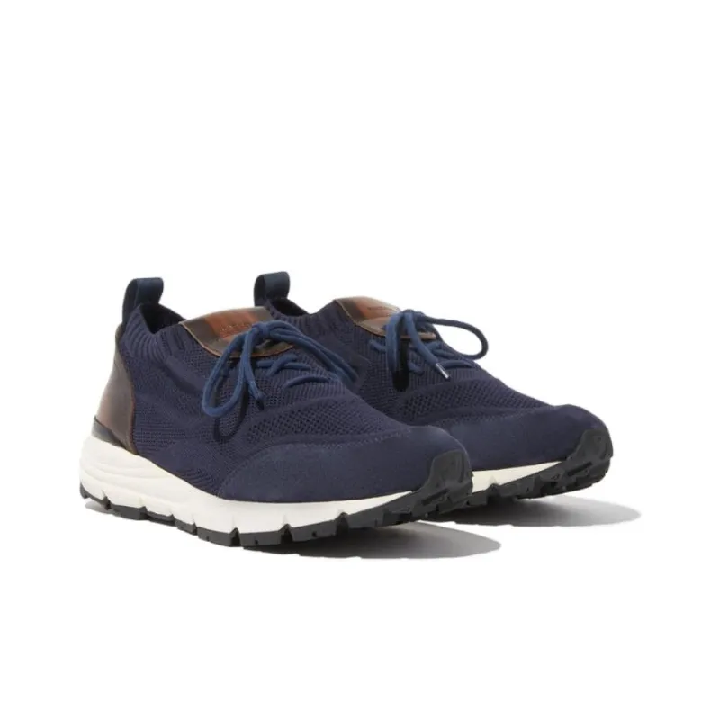 SCAROSSO Knitted upper Suede Sneakers-2