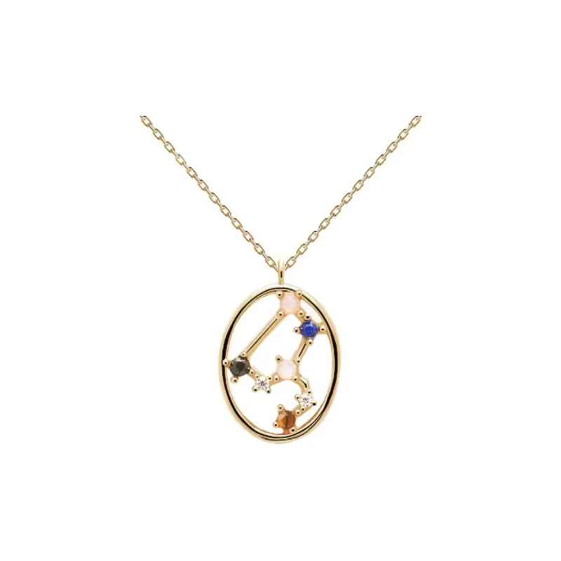 PDPAOLA Rose Quartz Labradorite Necklaces Women's Gold-5