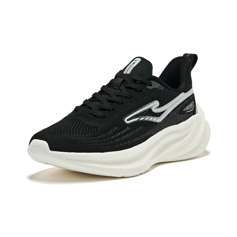 Erke Anti Slip Wear Resistant Low Top Running Shoes Women's Jet Black Mineral Purple-2