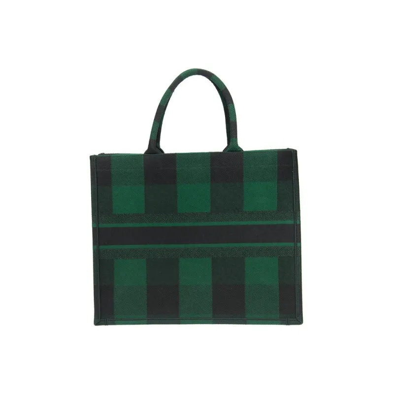 DIOR BookTote Canvas Canvas Bag Tote Bag Shopping Bag Handbag Women's Green/Black-2
