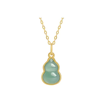 With The Heart Of The Jade Glutinous Jade S925 Silver Jadeite Necklace Women's