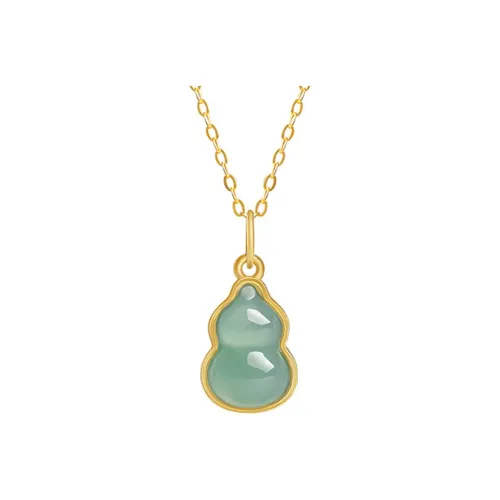 With The Heart Of The Jade Glutinous Jade S925 Silver Jadeite Necklace Women's