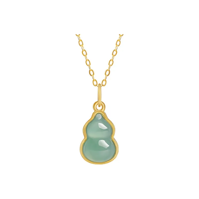 With The Heart Of The Jade Glutinous Jade S925 Silver Jadeite Necklace Women's-0