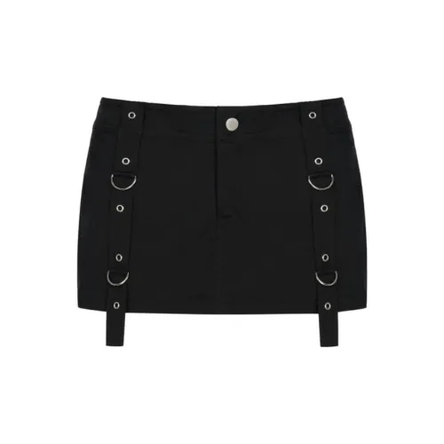 The Kript Cargo Short Skirts Women's Black