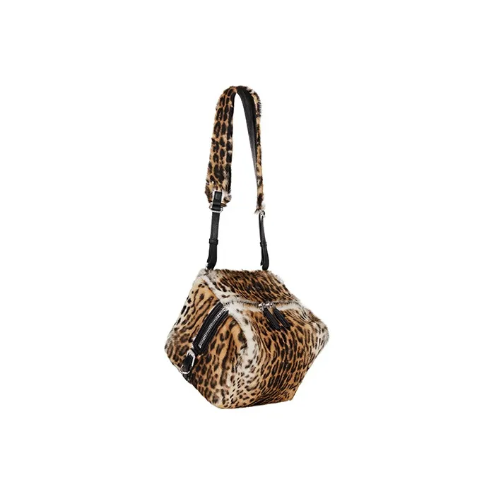 GIVENCHY Pandora Goatskin Combined With Calfskin Shoulder Bag Crossbody Bag Small Size Men's Black/Natural-1