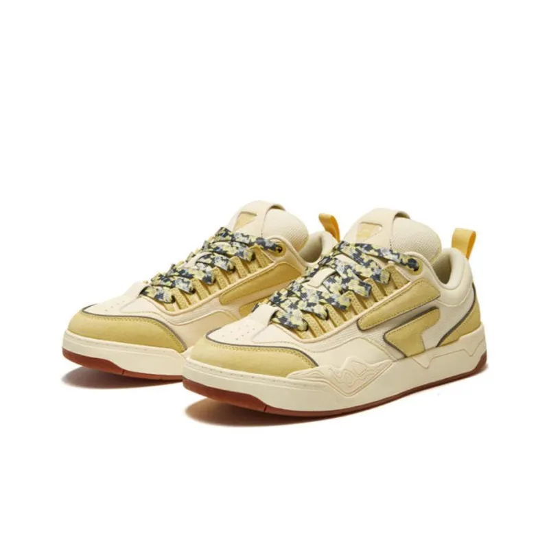 Beams x FILA FUSION Nollie Low-Top Skateboard Shoes Men's Transparent Yellow Cardamom Paste-2
