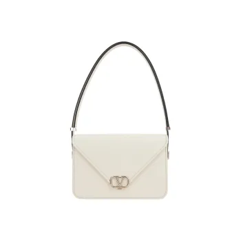 Valentino Cow Leather Shoulder Bag Women's White