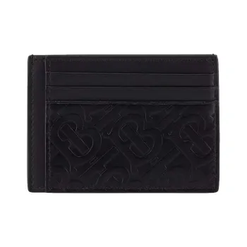 Burberry Monogram Leather Card Case 6 Slot Black
