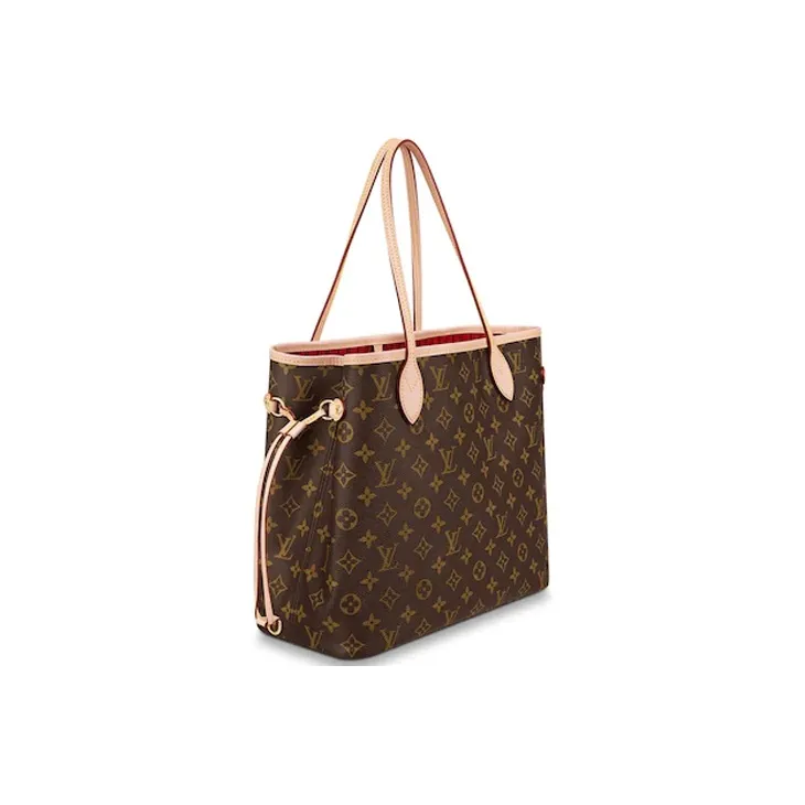 LOUIS VUITTON Neverfull MM Monogram Handbag Tote Women's Brown/Cherry-3
