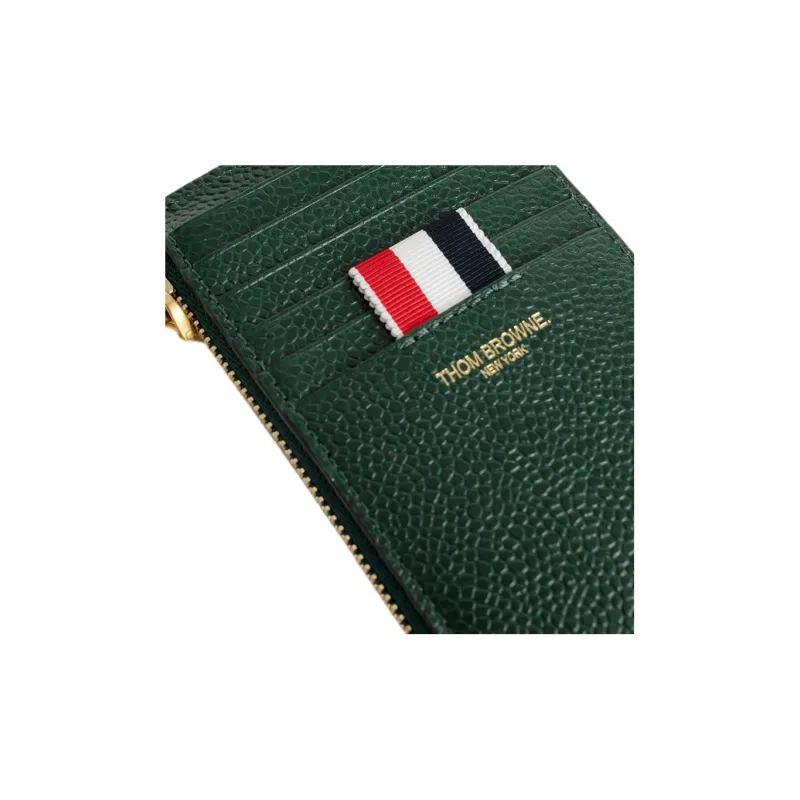 THOM BROWNE Logo Printed Zipped Card Holder-5