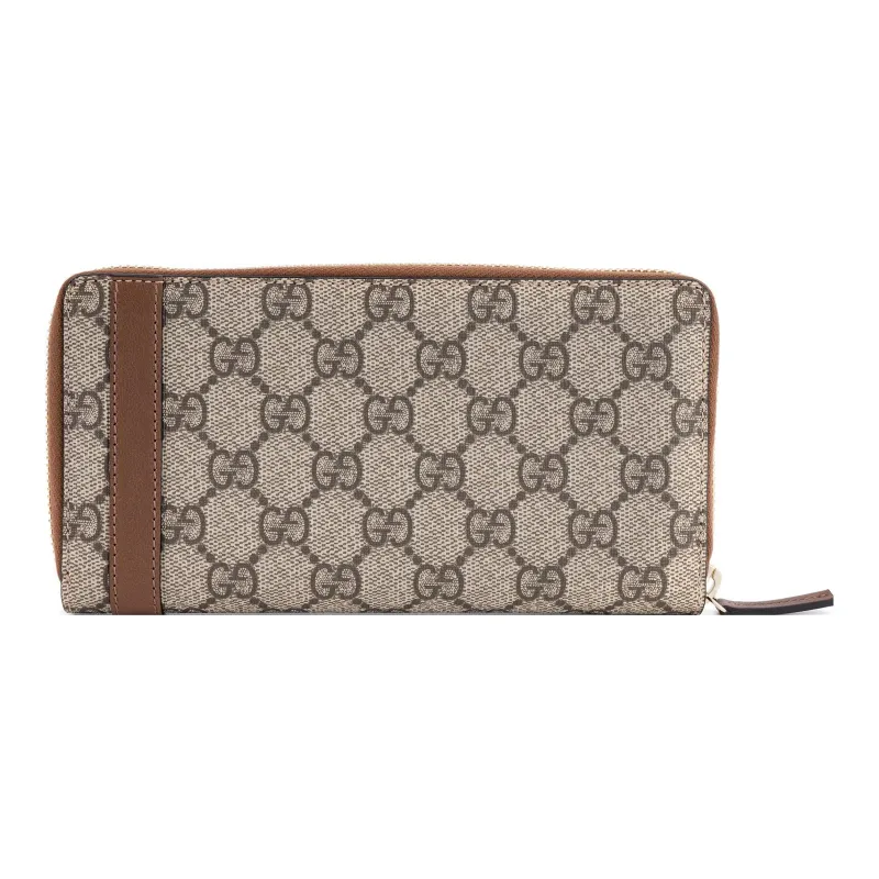 GUCCI Canvas With Leather Wallet Regular Unisex Ebony/Brown-3