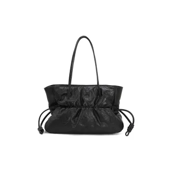 Clos Cow Leather Tote Bag Shoulder Bag Large Size Women's Black/Brown/Coffee