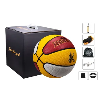 HONGKE PU Basketball Yellow Red White Size 7 Ball Training Match Unisex